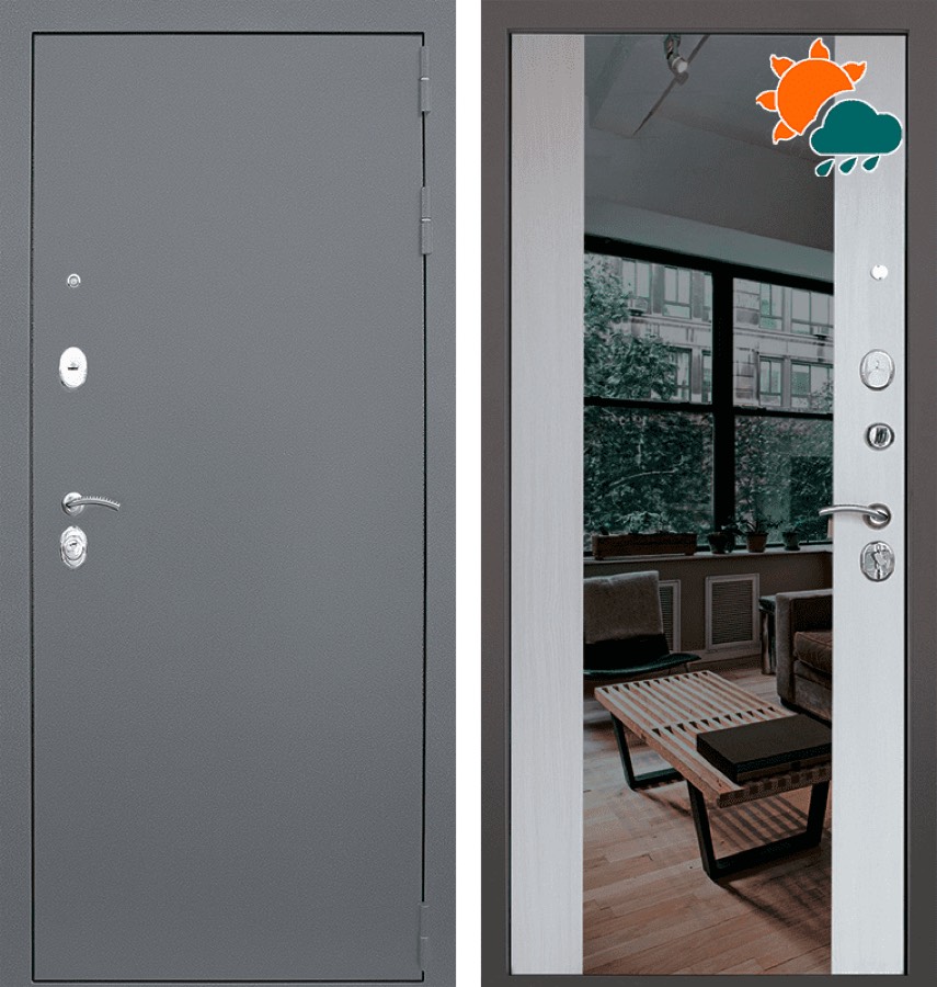 Входная металлическая дверь CommandDoors Т30 3К с зеркалом