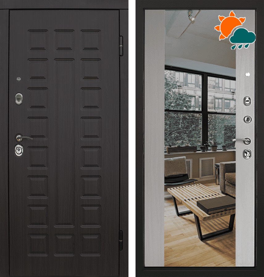 Входная металлическая дверь CommandDoors S01 2К с зеркалом
