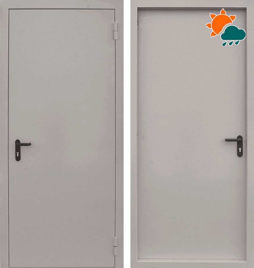 Входная противопожарная металлическая дверь CommandDoors EI60 RAL 7035