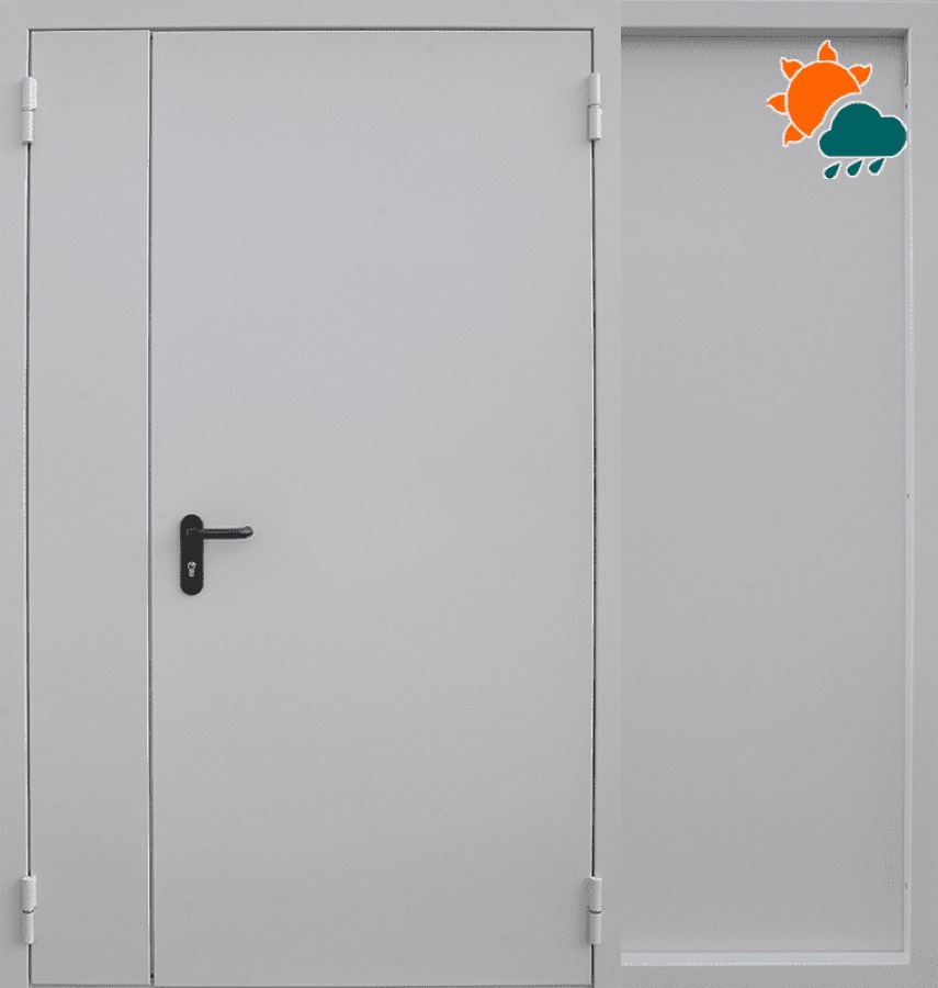 Входная противопожарная металлическая дверь CommandDoors EI60 RAL 7035 Распашная