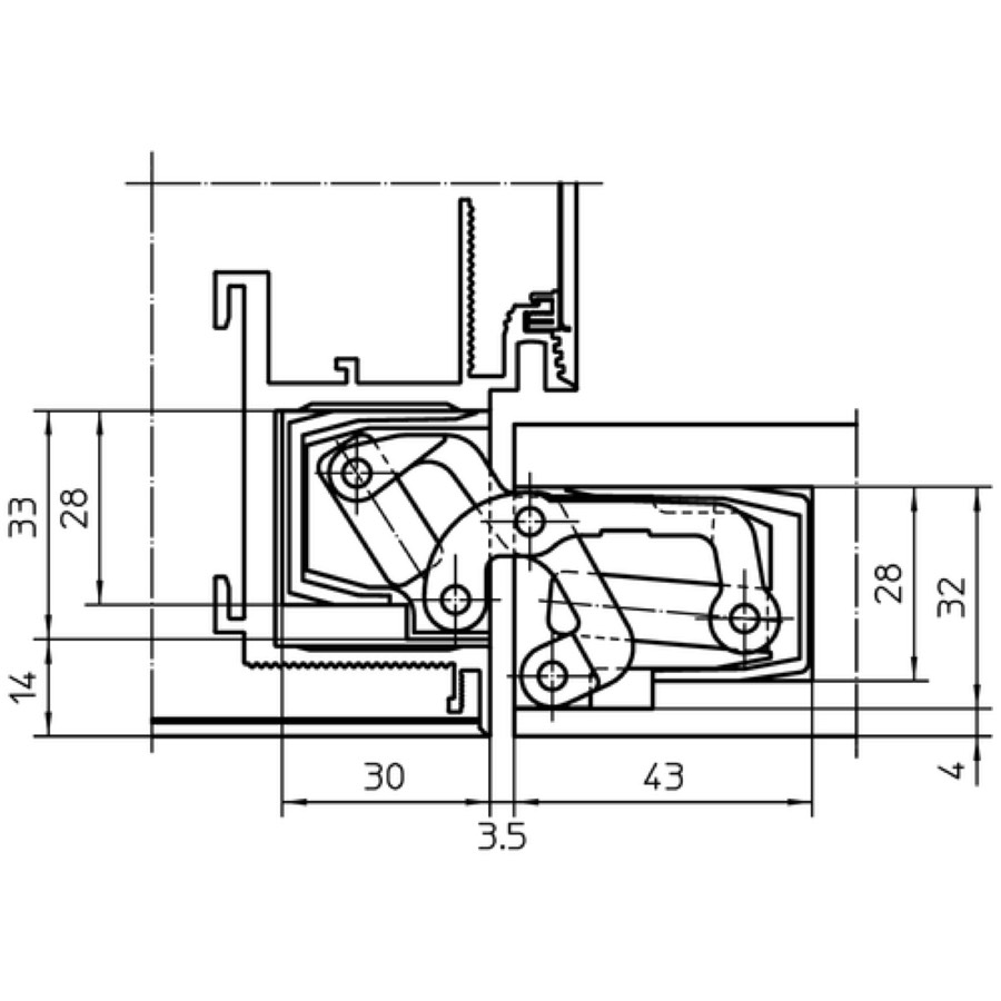 Петля скрытой установки SIMONSWERK TECTUS TE 541 3D FVZ