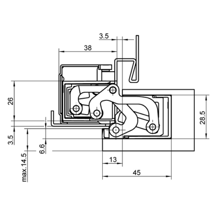Петля скрытой установки SIMONSWERK TECTUS TE 380 3D
