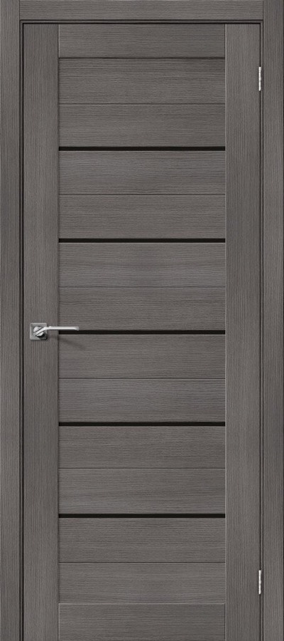 Дверь межкомнатная из эко шпона ElPorta Порта-22 черное стекло