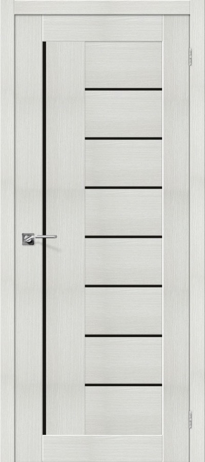Дверь межкомнатная из эко шпона ElPorta Порта-29 черное стекло